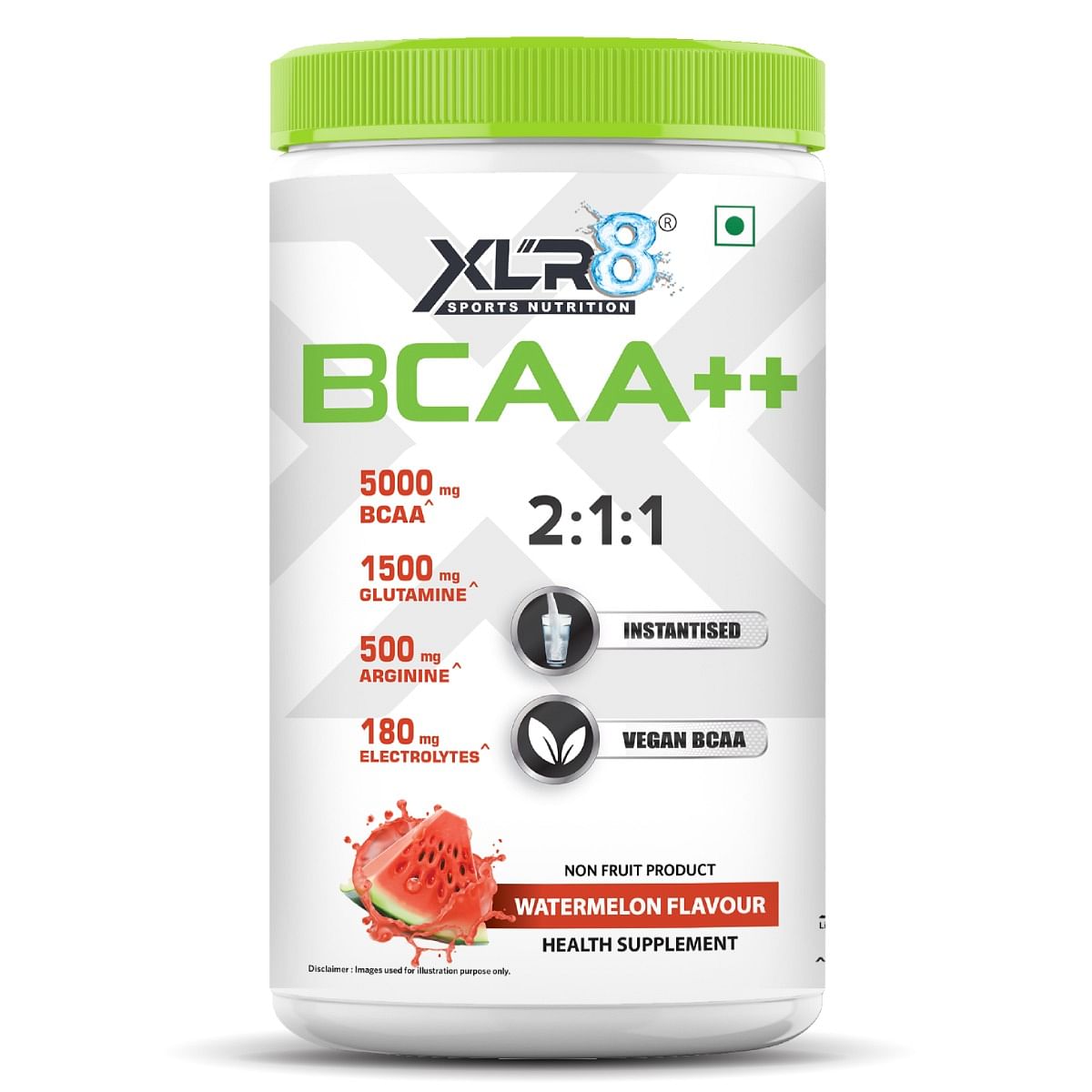 

XLR8 BCAA++ Powder Supplement - Instantised Vegan BCAA (450 g, Watermelon)