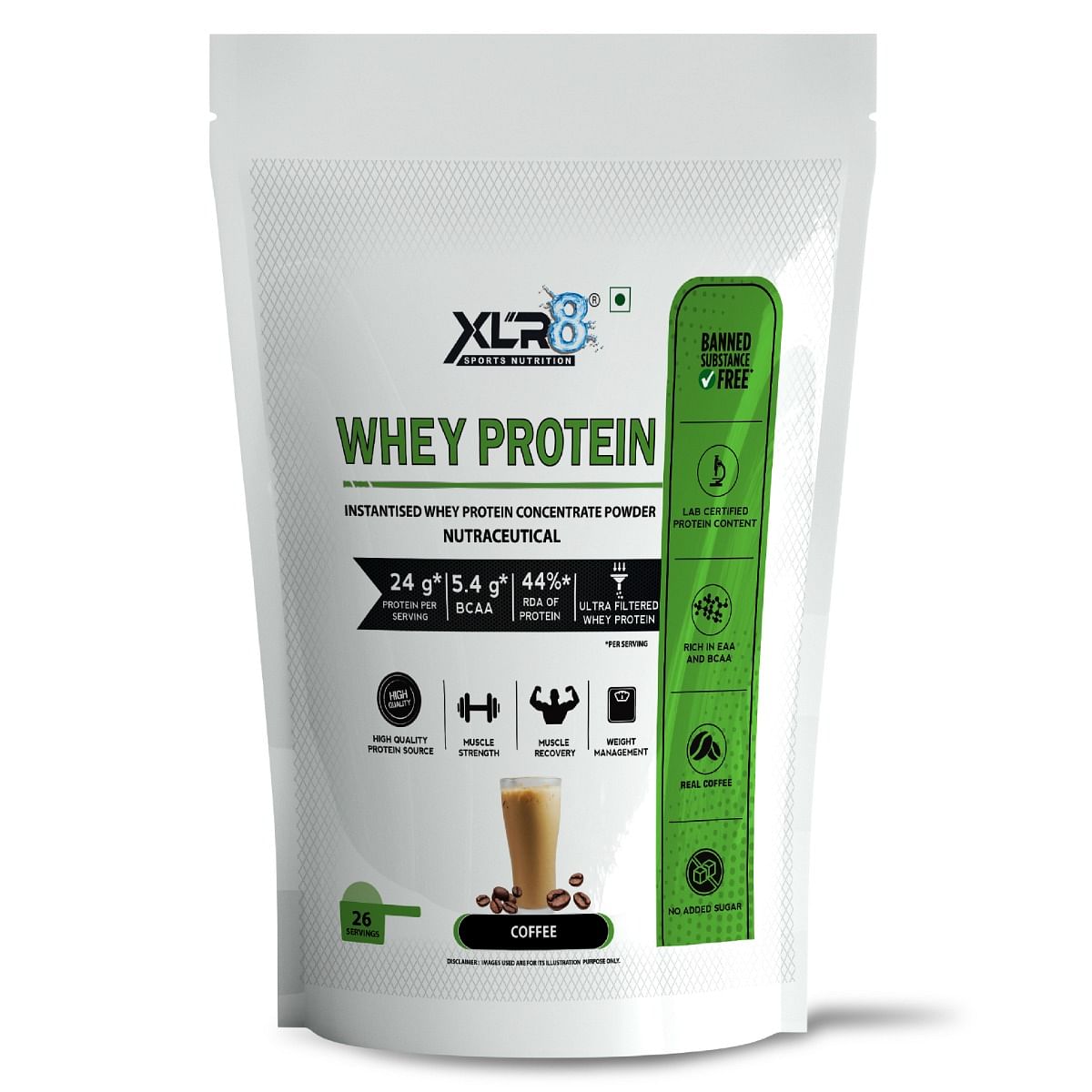

XLR8 Whey Protein with 24 g protein, 5.4 g BCAA - 2 lbs / 907g (Coffee)