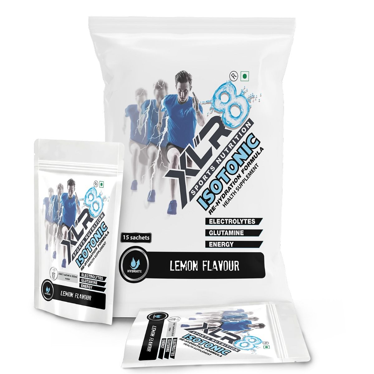 

XLR8 Isotonic Rehydration Formula with Electrolytes and Glutamine Pack of 15 Lemon Flavour