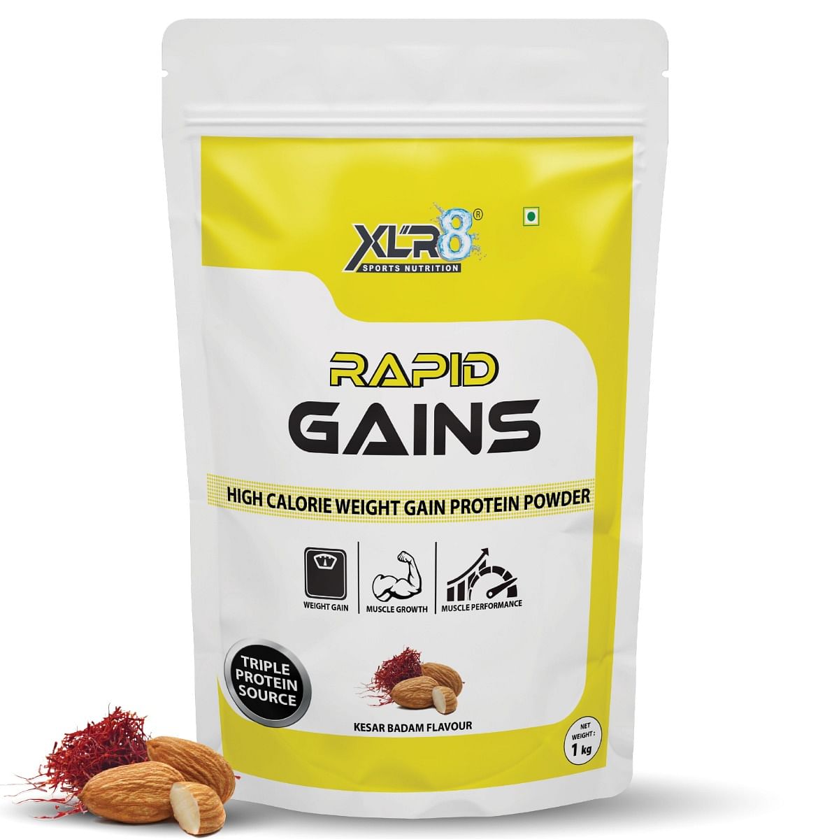 

XLR8 RAPID GAINS KESAR BADAM FLAVOUR 1KG