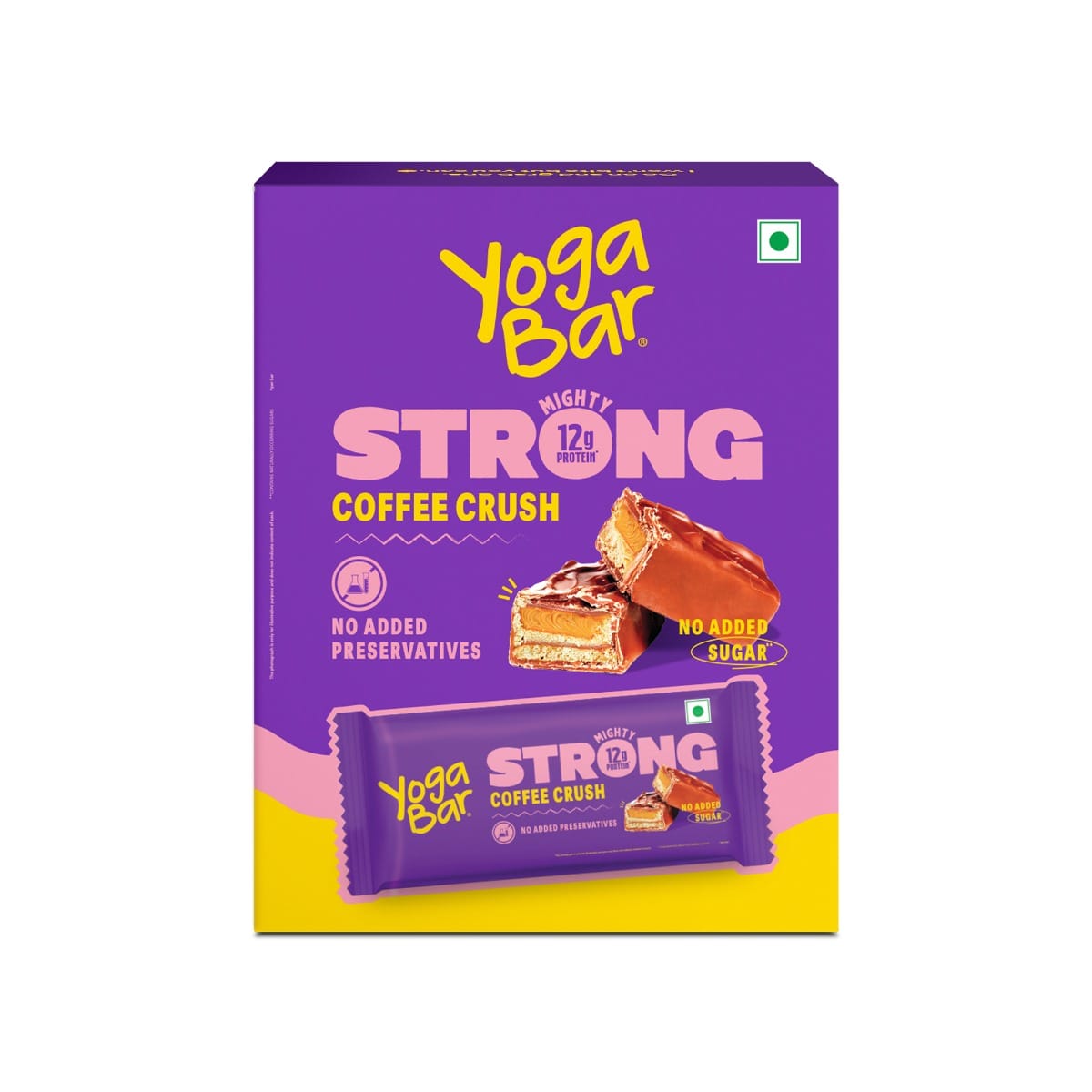 Yogabar Strong Protein Bars(Pack of 6), 12g Protein, No Added Sugar, No Preservatives