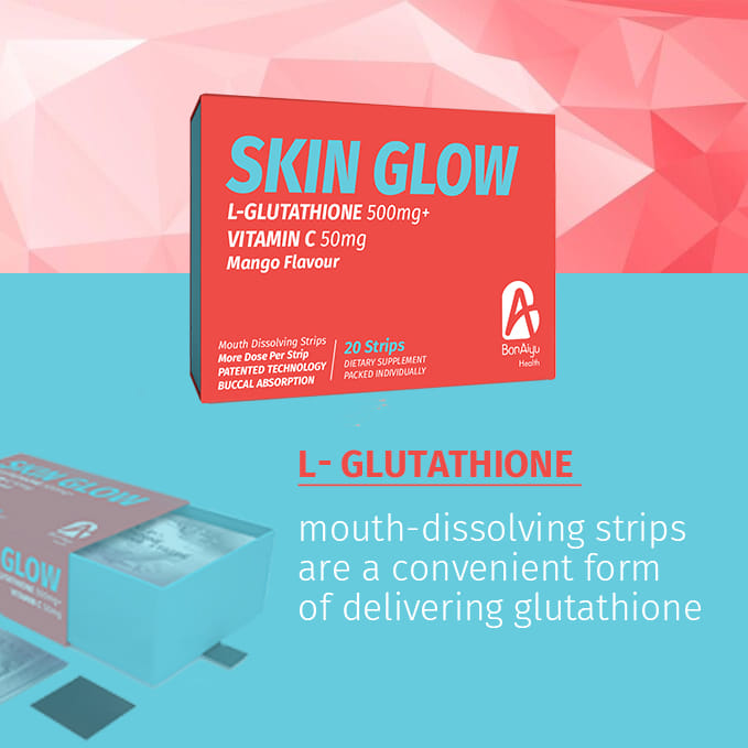 Bonaiyu Glutathione And Vitamin C Mouth Dissolving Strips Dietary Glow Skin  Supplement For Skin Lightening And Wellness (20 Strips)