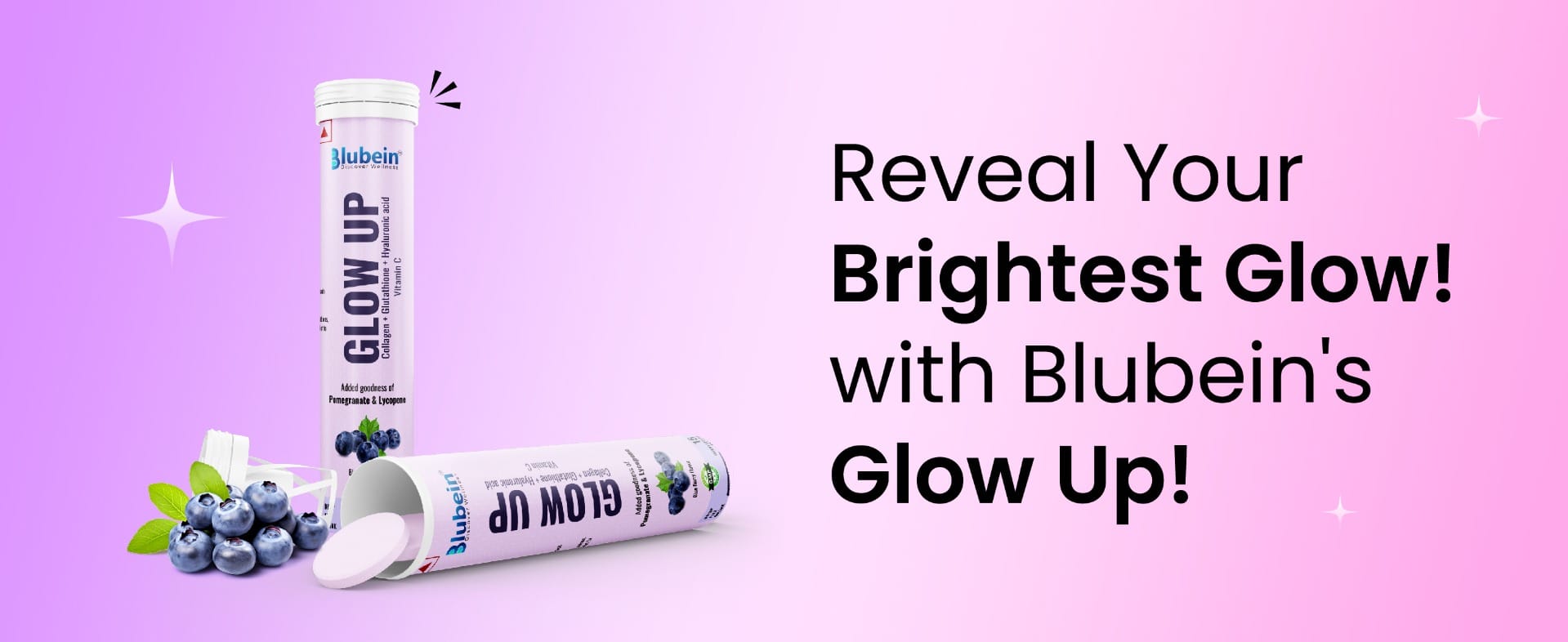 Blubein Glow Up - Radiant Skin Care Drink | 1000mg Marine Collagen with  Glutathione & Vitamin C for Youthful Skin