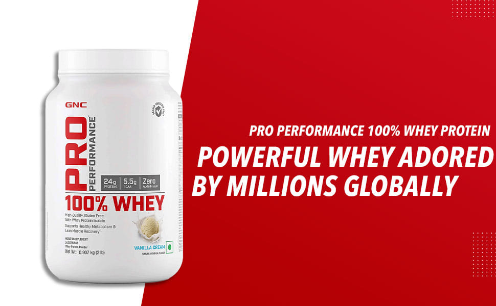 GNC Pro Performance 100% Whey Protein Powder | Boosts Strength ...