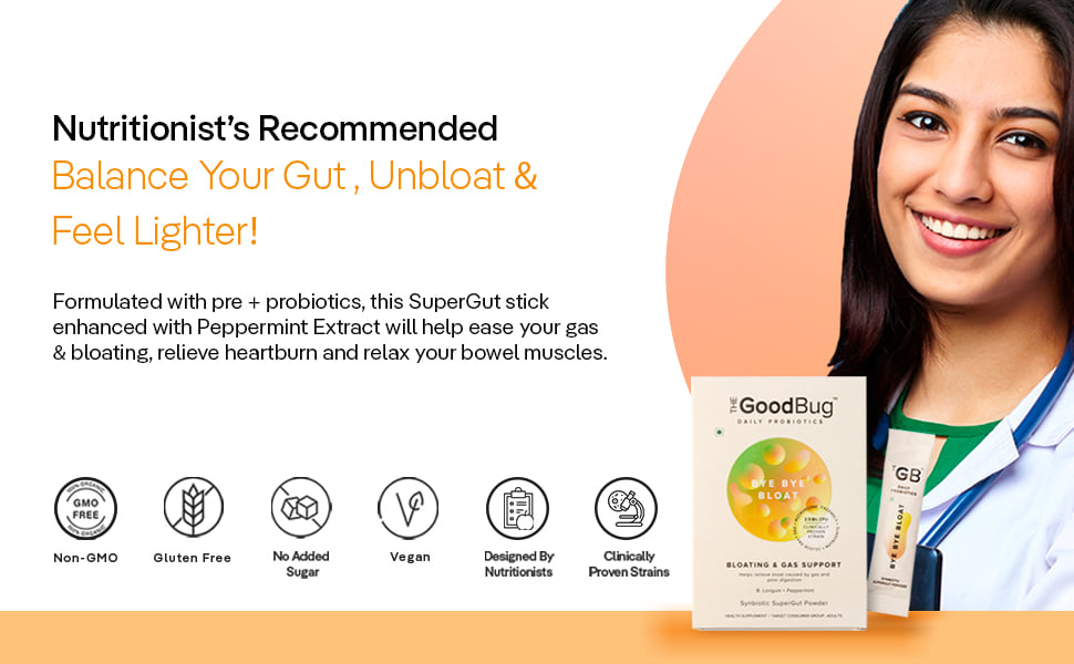 The Good Bug ByeBye Bloat SuperGut Powder for Healthy Digestion | Pre ...
