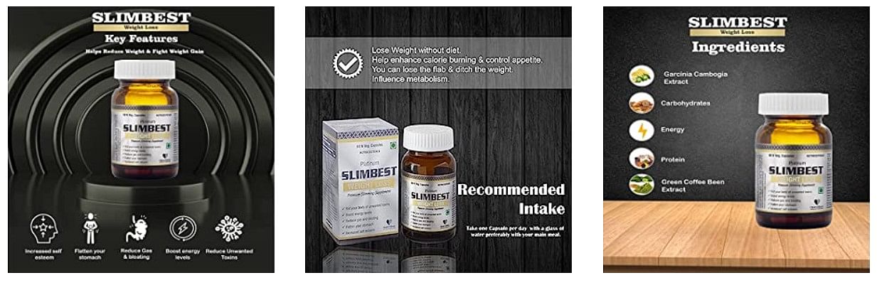 HealthBest Slimbest Veg Capsules Herbal Slimming Supplement Men